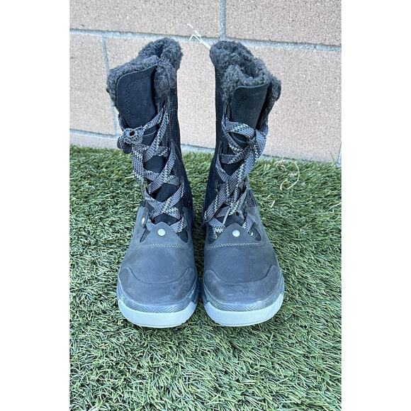 NWOB Women Mid Calf Merrell Silverspun Lace Up Waterproof Winter Boots Sz7.5Blk - Picture 4 of 10